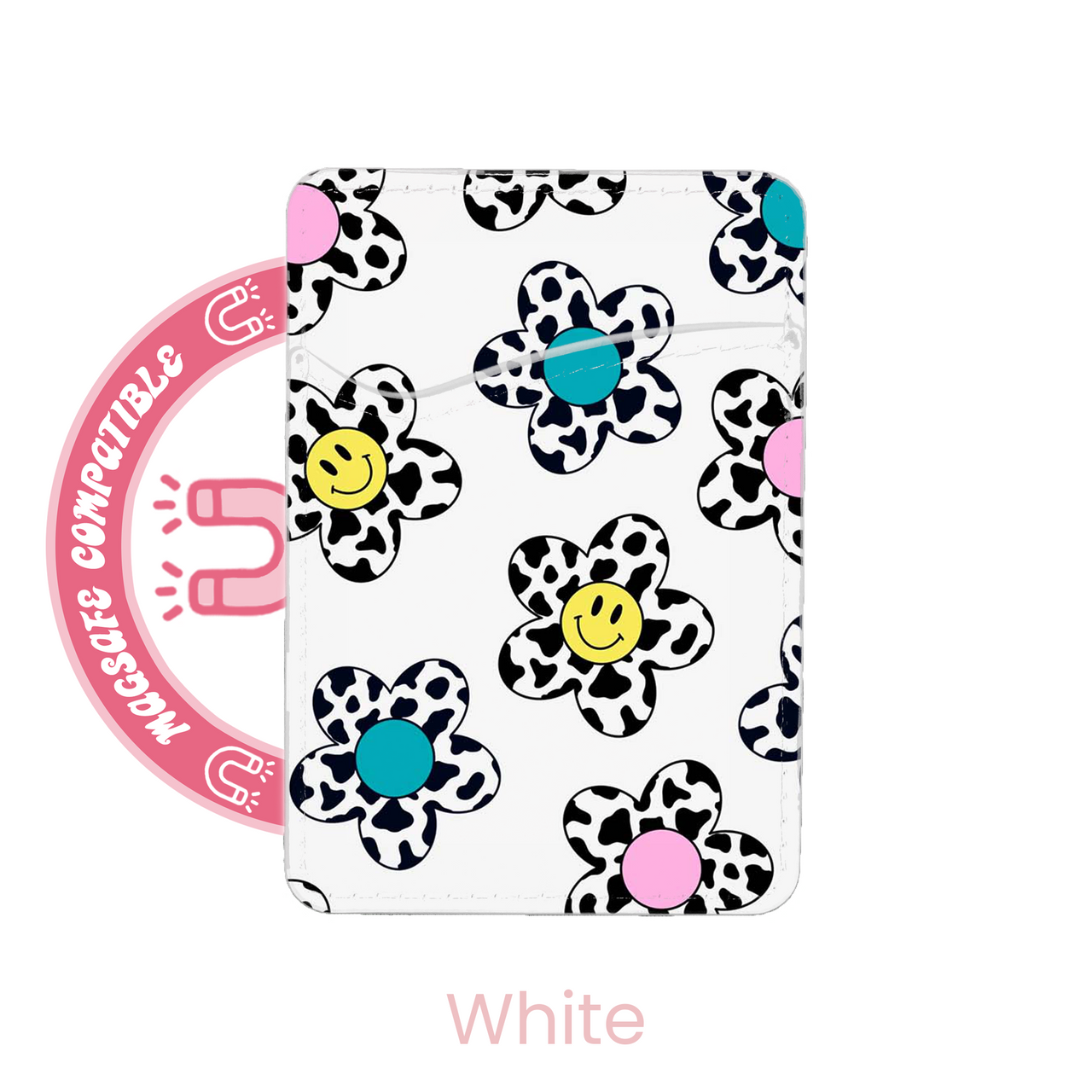 abbyrose Cow Smilies MagSafe Porte Carte Poche pour iPhone 12 13 14 15 16 Pro - Photo 4 sur 21