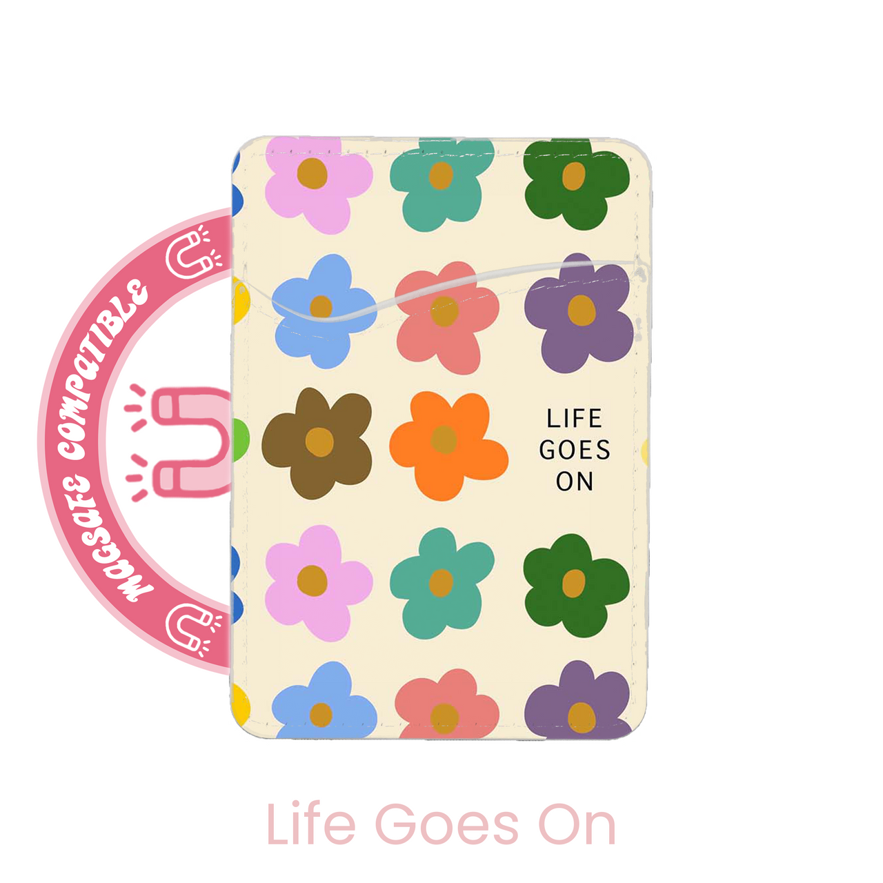 abbyrose Flower Thoughts MagSafe Card Holder Pocket for iPhone 12 13 14 15 16 - Picture 5 of 7