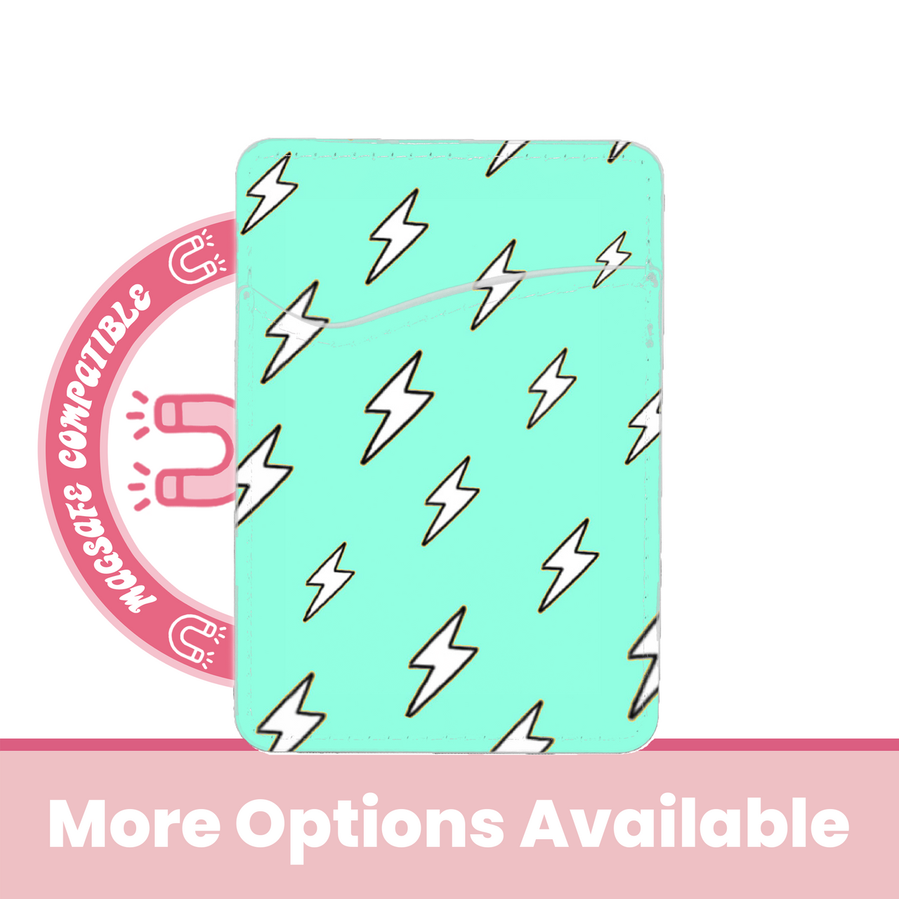 abbyrose Lightning Bolts MagSafe Card Holder Pocket for iPhone 12 13 14 15 16 - 第 3/49 張圖片