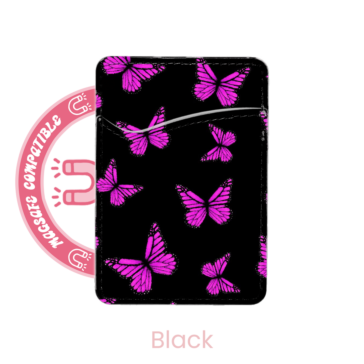 abbyrose Magenta Butterflies MagSafe Porte Carte Poche pour iPhone 12-16 - Photo 4 sur 21