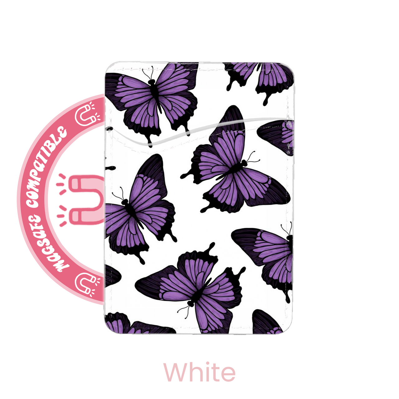 abbyrose Violet Papillons MagSafe Porte Carte Poche pour iPhone 12 13 14 15 16 - Photo 32 sur 37