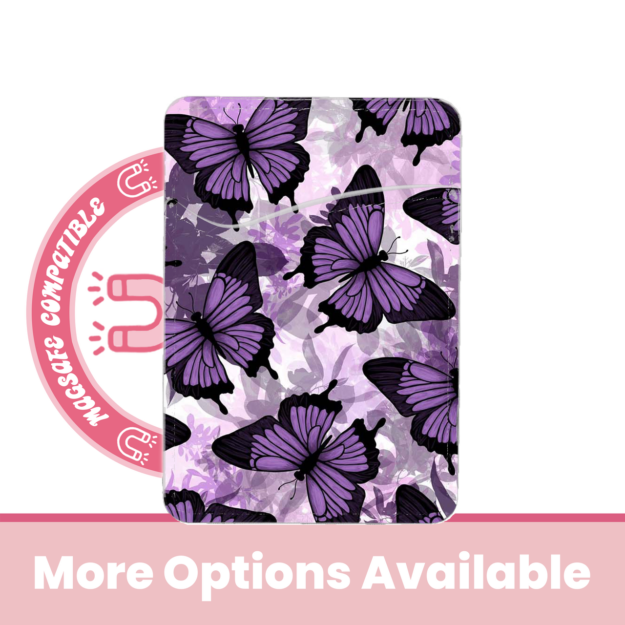 abbyrose Violet Papillons MagSafe Porte Carte Poche pour iPhone 12 13 14 15 16 - Photo 3 sur 37