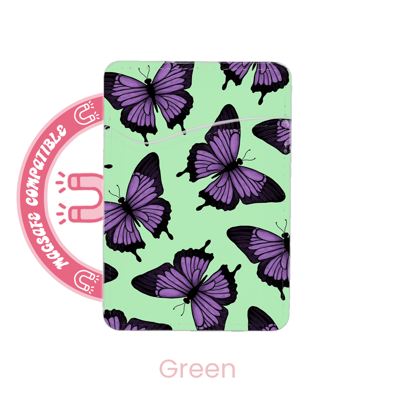 abbyrose Violet Papillons MagSafe Porte Carte Poche pour iPhone 12 13 14 15 16 - Photo 6 sur 37