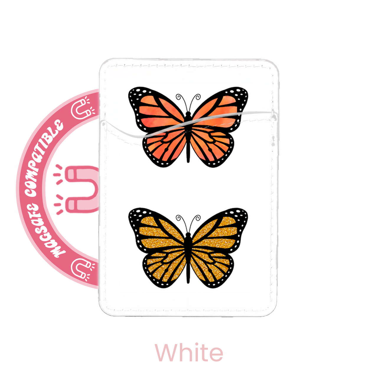 abbyrose Triple Papillon MagSafe Porte Carte Poche pour iPhone 12 13 14 15 16 - Photo 4 sur 37