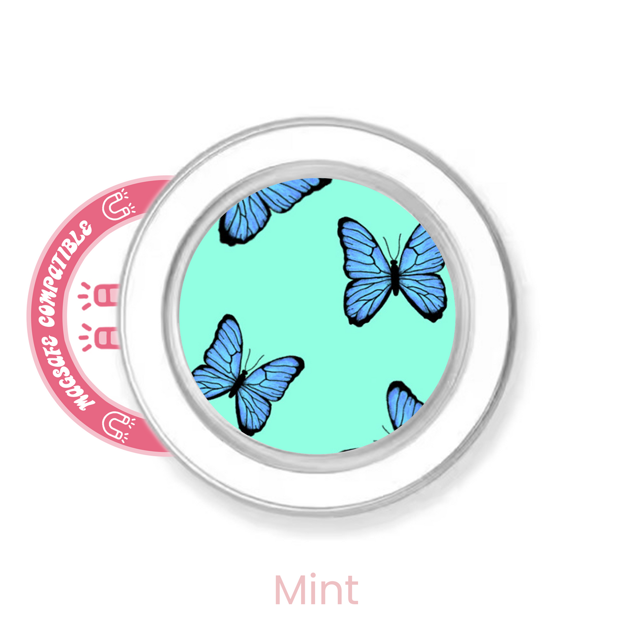 poignée téléphone MagSafe bleu papillons abbyrose pour iPhone 12 13 14 15 16 Pro Max - Photo 20 sur 37