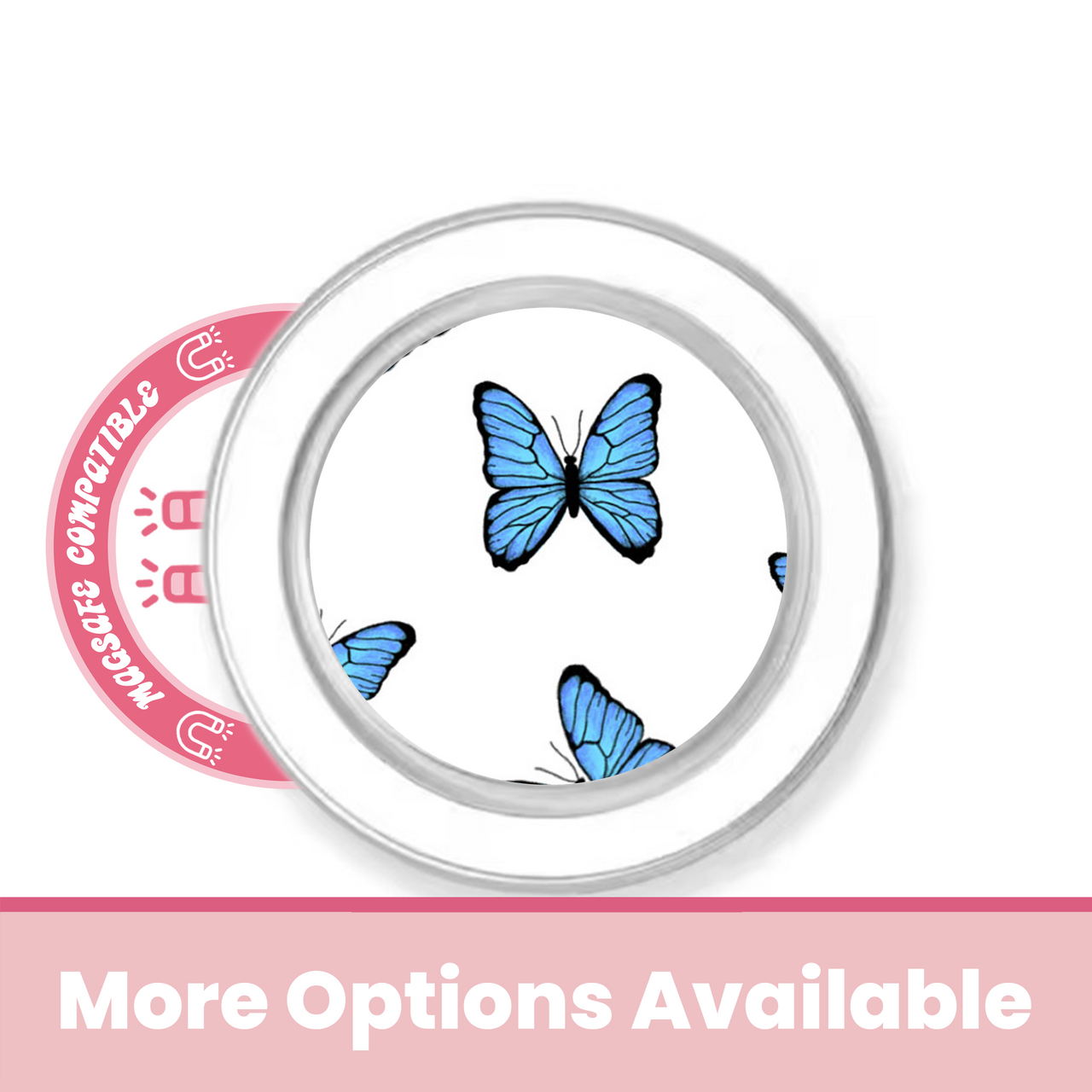 poignée téléphone MagSafe bleu papillons abbyrose pour iPhone 12 13 14 15 16 Pro Max - Photo 3 sur 37