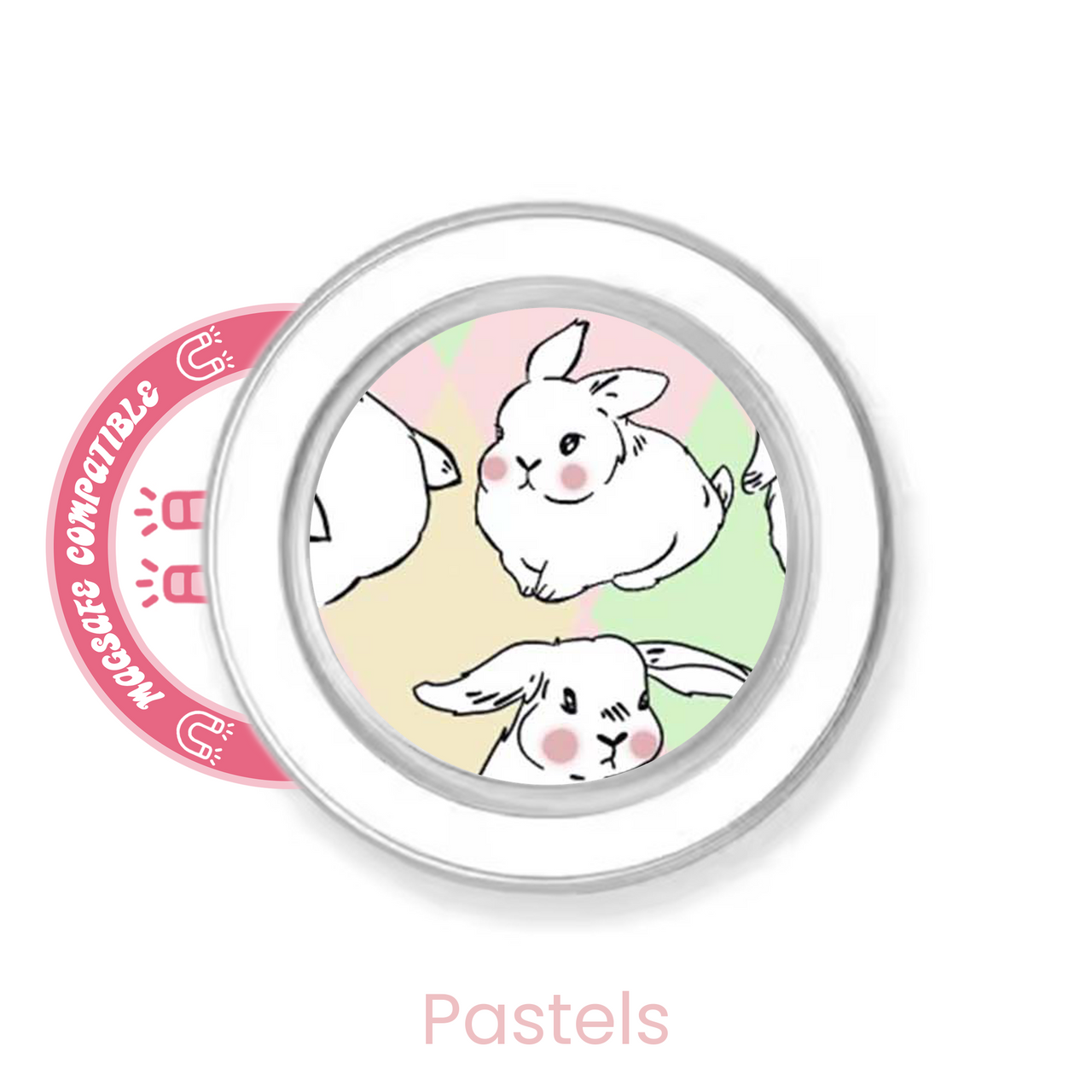 abbyrose Funny Bunny MagSafe poignée téléphone pour iPhone 12 13 14 15 16 Pro Max Plus - Photo 4 sur 49