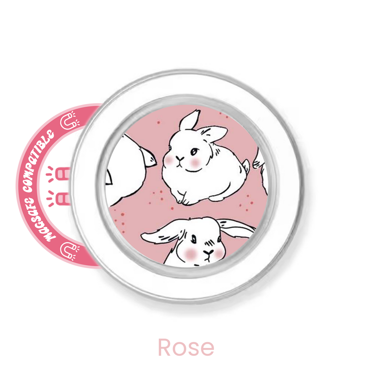 abbyrose Funny Bunny MagSafe poignée téléphone pour iPhone 12 13 14 15 16 Pro Max Plus - Photo 5 sur 49