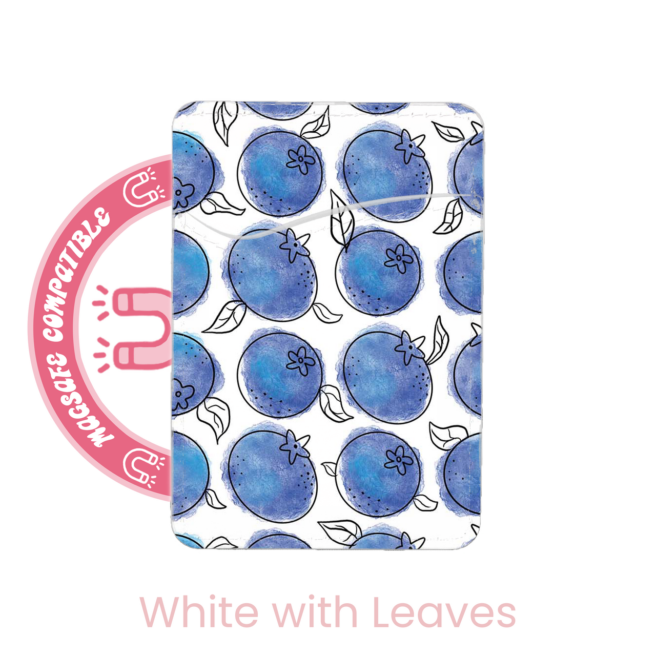 abbyrose Blueberry Doodles MagSafe Porte Carte Poche pour iPhone 12 13 14 15 16 - Photo 2 sur 13