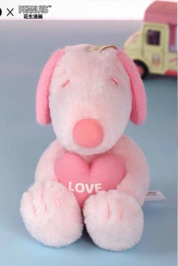 Peanuts Keyring Snoopy Pink