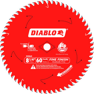 Diablo D0860X 8-1/4" x 60-Teeth Fine Finish Saw Blade for Wood