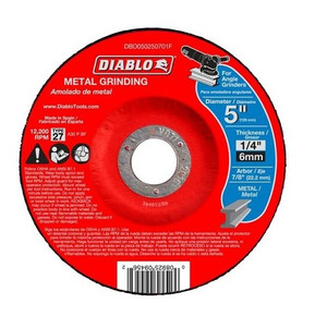 Diablo DBD050250701F 5" x 1/4" x 7/8" Type 27 Metal Grinding Disc Diablo DBD050250701F 5" x 1/4" x 7/8" Type 27 Metal Grinding Disc