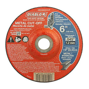 Diablo DBD060045701F 6" Type 27 Metal Cut-Off Disc Diablo DBD060045701F 6" Type 27 Metal Cut-Off Disc