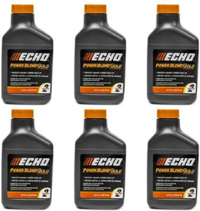 6 Pack of Echo PowerBlend Gold 2-Stroke Engine Oil 5.2 oz Bottle 50:1 Mix for 2 Gallons 6450002S-6PK 6 Pack of Echo PowerBlend Gold 2-Stroke Engine Oil 5.2 oz Bottle 50:1 Mix for 2 Gallons 6450002S-6PK