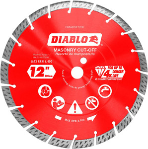 Diablo DMADST1200 12" Diamond Turbo Masonry Cut-Off Blade Diablo DMADST1200 12" Diamond Turbo Masonry Cut-Off Blade