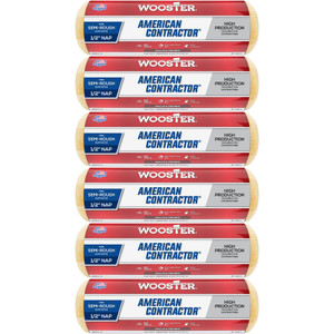 Wooster Genuine 6 pack of 9" American Contractor 1/2" Nap Roller Cover R363-9-6PK - view 3