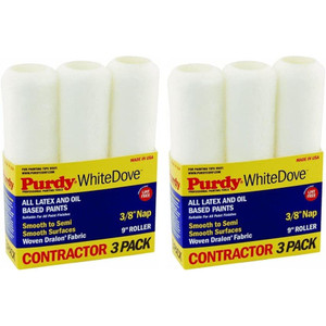 Genuine Purdy 2 Sets of White Dove 3 Multi-Pack 9" x 3/8" Nap Roller Covers 14B863000-2PK - view 3