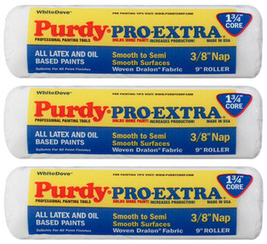 Genuine Purdy 3 Pack White Dove Pro-Extra 9" x 3/8" Nap Roller Covers 140671092-3PK - view 3
