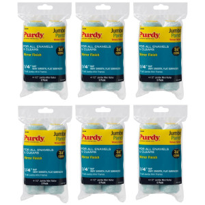 Genuine Purdy 6 Sets of Parrot Jumbo Mini 4-1/2" x 1/4" Nap 2 Pack Roller Covers 140624040-6PK