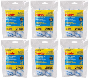 Genuine Purdy 6 Sets of Colossus Jumbo Mini 4-1/2" x 1/2" Nap 2 Pack Roller Covers 140624033-6PK - view 3