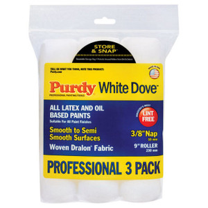 Genuine Purdy White Dove 3 Multi-Pack 9" x 3/8" Nap Roller Cover 14B863000 - view 3