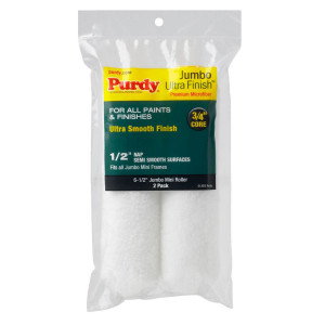 Genuine Purdy Ultra Finish Jumbo Mini 6-1/2" x 1/2" Nap 2 Pack Roller Covers 140626053 Genuine Purdy Ultra Finish Jumbo Mini 6-1/2" x 1/2" Nap 2 Pack Roller Covers 140626053