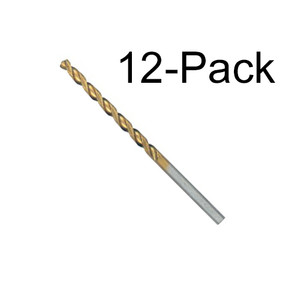 Bosch Genuine 12 pc. 9/64" x 2-7/8" Titanium-Coated Drill Bits - TI4136 Bosch Genuine 12 pc. 9/64" x 2-7/8" Titanium-Coated Drill Bits - TI4136