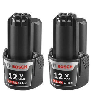Bosch BAT415 2 Pack of Genuine OEM 12V 2.5Ah Li-Ion Batteries - 2607337237 Bosch BAT415 2 Pack of Genuine OEM 12V 2.5Ah Li-Ion Batteries - 2607337237