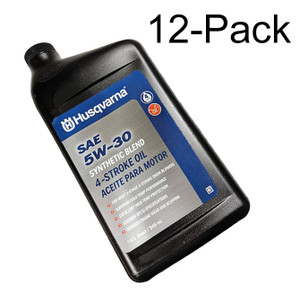Husqvarna 12 Pack of 32 oz Synthetic Blend 5W-30 Oil For 4-Stroke Engines - 593153504-12PK