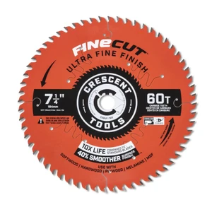 Crescent Genuine OEM 7-1/4" x 60-Tooth FineCut Ultra Fine Finishing Circular Saw Blade - CSBUF-760 - view 5