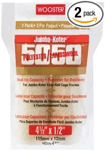 Wooster 4.5" Jumbo-Koter 50/50 1/2" Nap 2 Sets Of 2-Pack Roller Cover # RR305-4.5-2PK Wooster 4.5" Jumbo-Koter 50/50 1/2" Nap 2 Sets Of 2-Pack Roller Cover # RR305-4.5-2PK