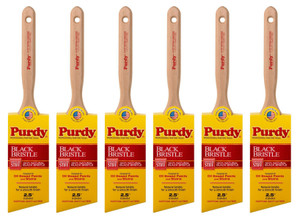 Genuine Purdy 6 Pack Black Bristle Extra Oregon Angular 2-1/2" Paint Brushes 144116025-6PK - view 3