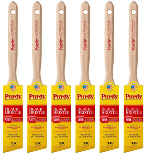 Genuine Purdy 6 Pack Black Bristle Extra Oregon Angular 1-1/2" Paint Brushes 144116015-6PK - view 3