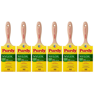 Genuine Purdy 6 Pack Nylox Sprig Flat 3" Paint Brushes 144380230-6PK - view 3