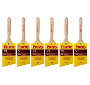 Genuine Purdy 6 Pack XL Glide Angular 3-1/2" Paint Brushes 144152335-6PK - view 3