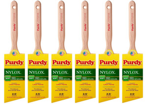 Genuine Purdy 6 Pack Nylox Glide Angular 2-1/2" Paint Brushes 144152225-6PK