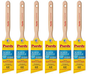 Genuine Purdy 6 Pack White Bristle Extra Oregon Angular 2" Paint Brushes 144116420-6PK - view 3