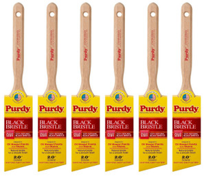 Genuine Purdy 6 Pack Black Bristle Extra Oregon Angular 2" Paint Brushes 144116020-6PK - view 3