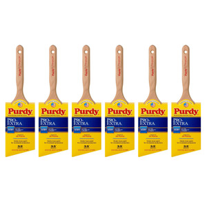 Genuine Purdy 6 Pack Pro-Extra Glide Angular 3-1/2" Paint Brushes 144152735-6PK - view 3