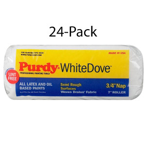 Genuine Purdy 24 Pack White Dove 7" x 3/4" Nap Roller Covers 140672074-24PK Genuine Purdy 24 Pack White Dove 7" x 3/4" Nap Roller Covers 140672074-24PK
