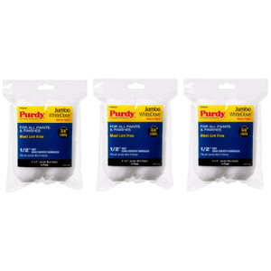 Genuine Purdy 3 Sets of White Dove Jumbo Mini 4-1/2" x 1/2" Nap 2 Pack Roller Covers 140624013-3PK Genuine Purdy 3 Sets of White Dove Jumbo Mini 4-1/2" x 1/2" Nap 2 Pack Roller Covers 140624013-3PK