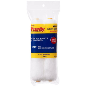 Genuine Purdy White Dove Wire Mini 6-1/2" x 1/2" Nap 2 Pack Roller Covers 140605064 Genuine Purdy White Dove Wire Mini 6-1/2" x 1/2" Nap 2 Pack Roller Covers 140605064