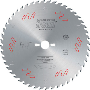 Freud LU1G01 250mm Carbide Tipped Blade for Ripping & Crosscutting, Rounded tooth on the side. Freud LU1G01 250mm Carbide Tipped Blade for Ripping & Crosscutting, Rounded tooth on the side.