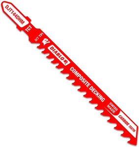 Diablo DJT144DHM 4" 5/7TPI Carbide Jig Saw Blade for Composite Decking Diablo DJT144DHM 4" 5/7TPI Carbide Jig Saw Blade for Composite Decking