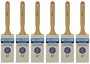 Wooster Genuine 2.5" Pro Classic Black China Bristle Flat Sash Paintbrush 6-Pack # Z1202-2.5-6PK Wooster Genuine 2.5" Pro Classic Black China Bristle Flat Sash Paintbrush 6-Pack # Z1202-2.5-6PK