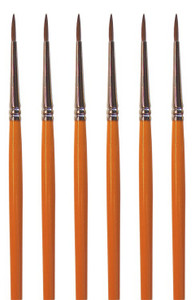 Wooster Genuine #2 Red Sable Watercolor Pointed Artist Paintbrush 6-Pack # F1627-2-6PK