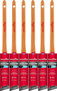 Wooster Genuine 1" Ultra/Pro Firm Thin Angle Sash Paintbrush 6-Pack, 4181-1-6PK