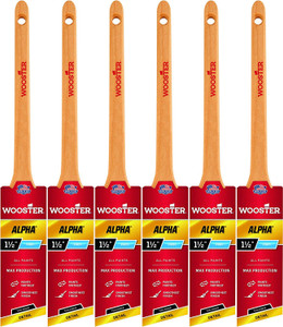 Wooster Genuine 1.5" Alpha Thin Angle Sash Paintbrush 6-Pack, 4230-1.5-6PK