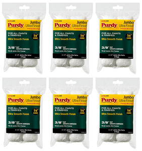 Genuine Purdy 6 Sets of Ultra Finish Jumbo Mini 4-1/2" x 3/8" Nap 2 Pack Roller Covers 140624052-6PK Genuine Purdy 6 Sets of Ultra Finish Jumbo Mini 4-1/2" x 3/8" Nap 2 Pack Roller Covers 140624052-6PK