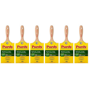 Genuine Purdy 6 Pack Nylox Swan Flat 4" Paint Brushes 144400240-6PK